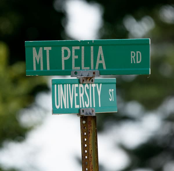 Mt. Pelia road sign
